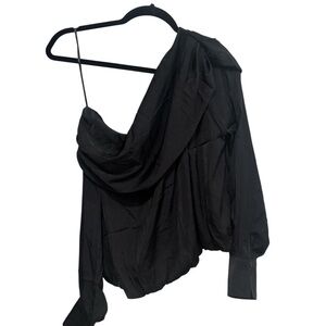 Dance & Marvel Black Draped Top Size Small